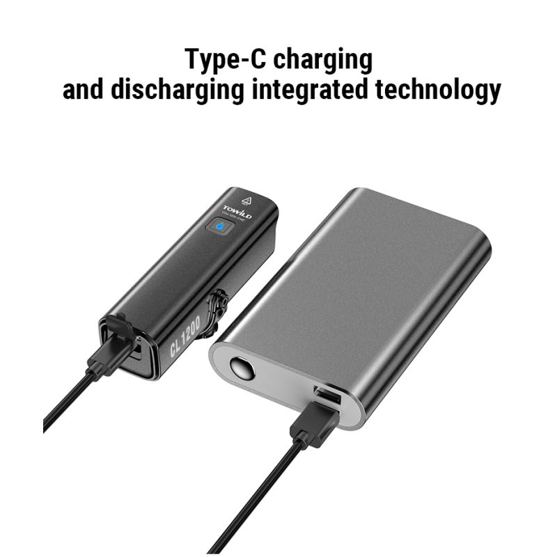 TOWILD CL1200 Cyklistické Světlo 1200LM LED USB Dobíjecí Přední Lampa pro Bezpečnou Jízdu a Viditelnost