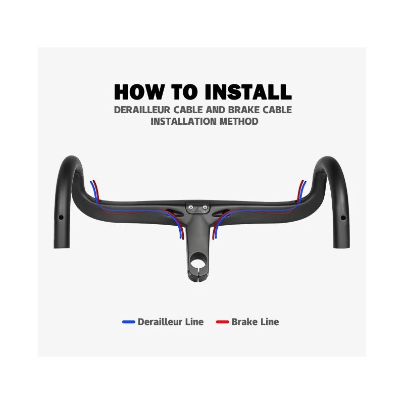 TOSEEK TR5500 Celokarbonový Představec, Matná Černá 28.6mm Řídítka pro Silniční Kolo, Ultralehké Cyklistické Díly