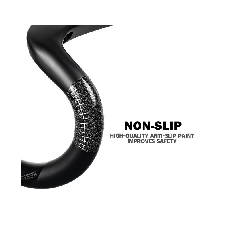 TOSEEK TR5500 Celokarbonový Představec, Matná Černá 28.6mm Řídítka pro Silniční Kolo, Ultralehké Cyklistické Díly