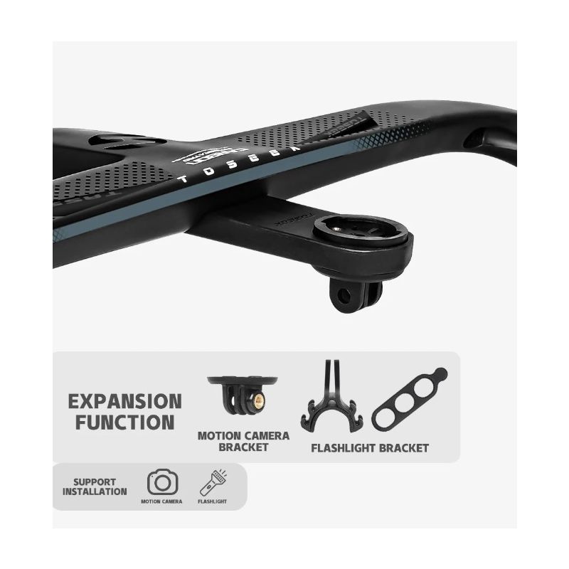 TOSEEK TR5500 Celokarbonový Představec, Matná Černá 28.6mm Řídítka pro Silniční Kolo, Ultralehké Cyklistické Díly