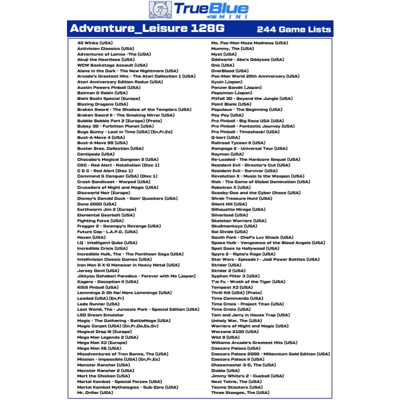 True Blue Mini Crackhead Pack 32G/64G pro PS ONE MINI: Plug & Play Klasické Hry s Nostalgií a Snadnou Instalací!