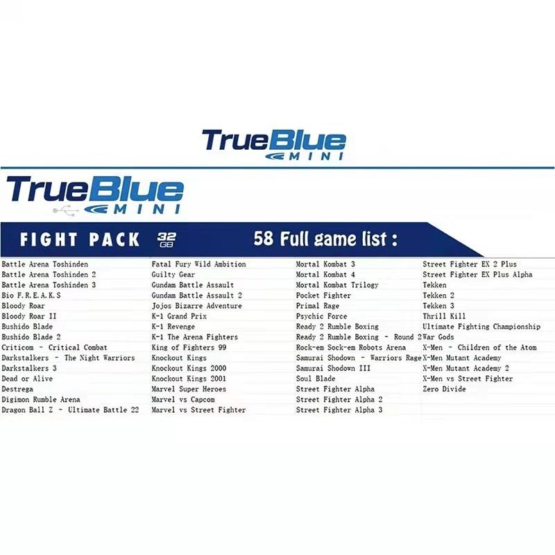 True Blue Mini Crackhead Pack 32G/64G pro PS ONE MINI: Plug & Play Klasické Hry s Nostalgií a Snadnou Instalací!