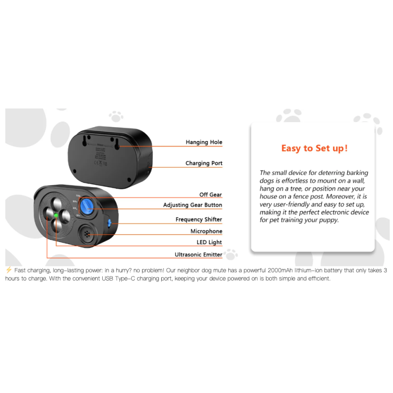 Ultrazvukové zařízení proti štěkání psů | Automatické zastavení štěkání | Výcvik psů k prevenci hluku