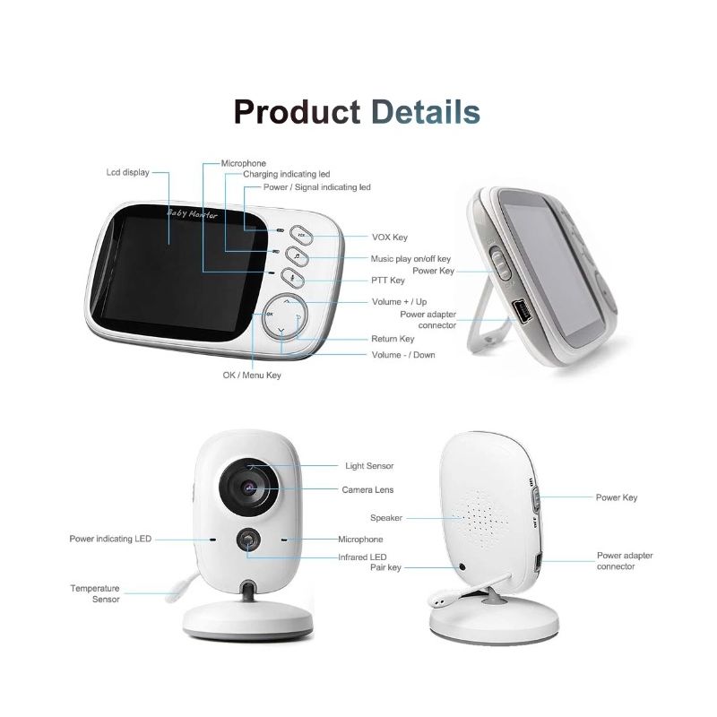 VB603 Video Chůvička 2.4G | Rodičovský Nástroj pro Klid v Duši | Obousměrný Zvuk, Noční Vidění pro Děti