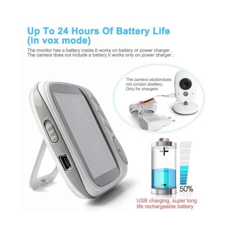 VB603 Video Chůvička 2.4G | Rodičovský Nástroj pro Klid v Duši | Obousměrný Zvuk, Noční Vidění pro Děti