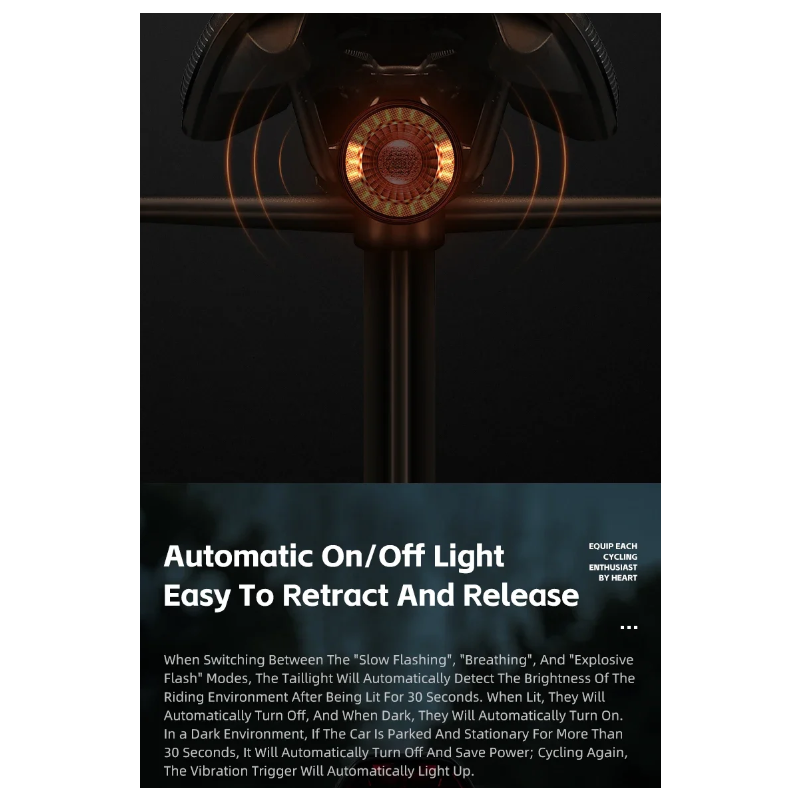 Všestranné Zadní Světlo na Kolo s Bezdrátovým Dálkovým Ovládáním | Inteligentní Brzdový Senzor | Bezpečnost na Kole