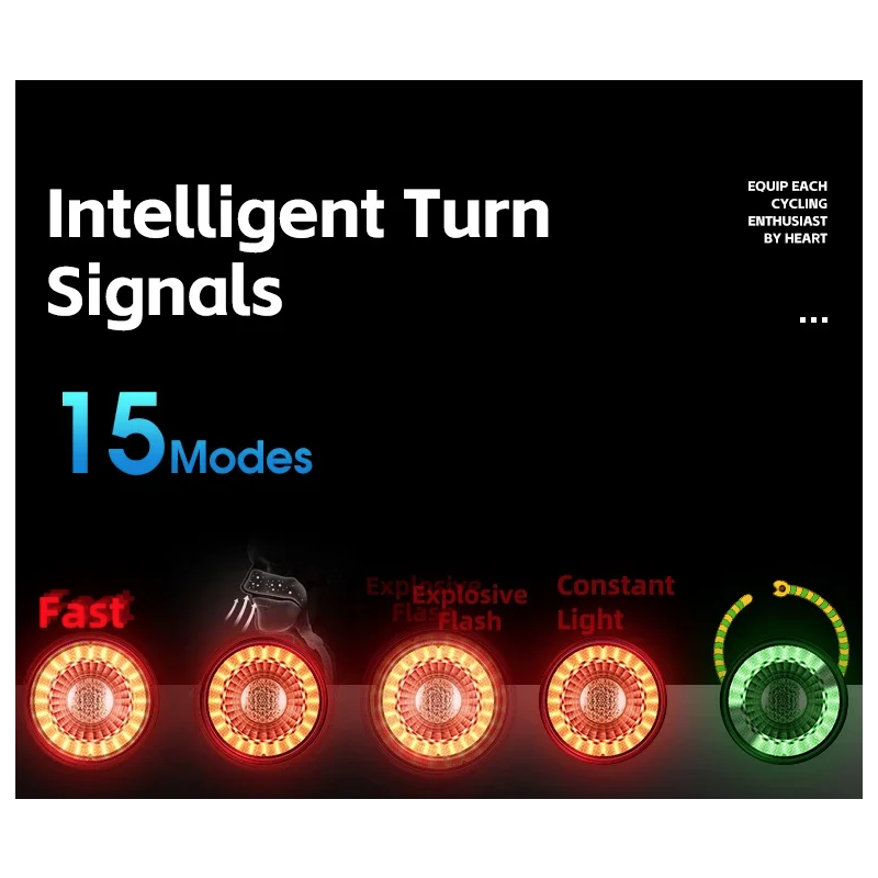 Všestranné Zadní Světlo na Kolo s Bezdrátovým Dálkovým Ovládáním | Inteligentní Brzdový Senzor | Bezpečnost na Kole