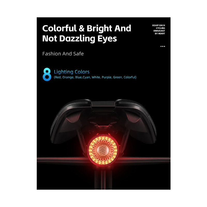 Všestranné Zadní Světlo na Kolo s Bezdrátovým Dálkovým Ovládáním | Inteligentní Brzdový Senzor | Bezpečnost na Kole