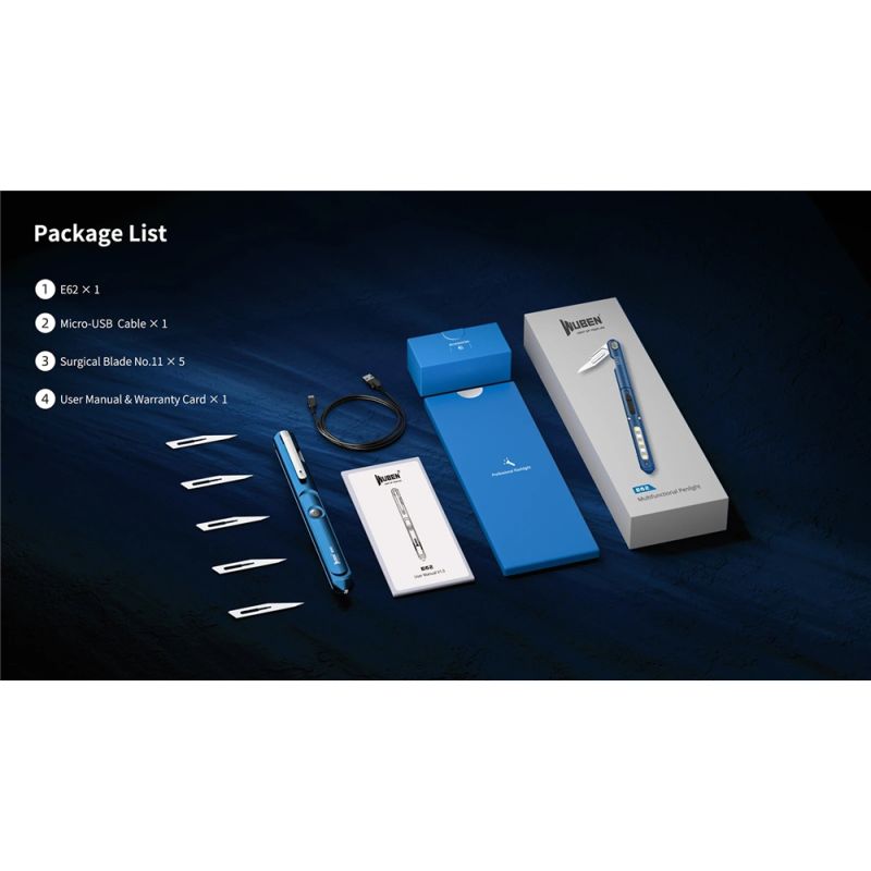 Wuben E62 Multifunkční Pero Světlo, EDC LED Svítilna 130 Lumenů – Lehká Kompaktní s Dlouhou Výdrží