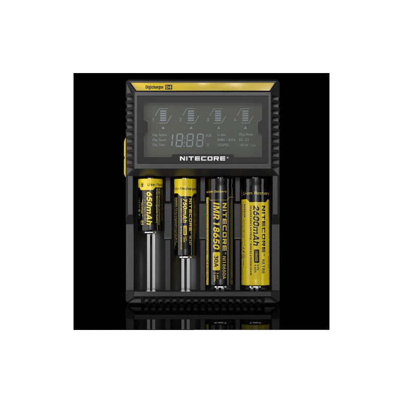 Nitecore D4 Digicharger Inteligentní Nabíječka s LCD Displejem, Ochrana proti Přepětí, pro 18650, Li-ion Baterie 700646178704