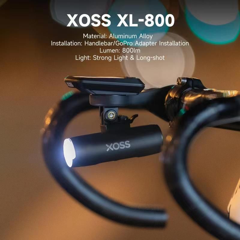 XOSS XL-800 Přední Svítilna na Kolo 800Lm | Vodotěsná Dobíjecí USB MTB Světlo pro Noční Jízdu