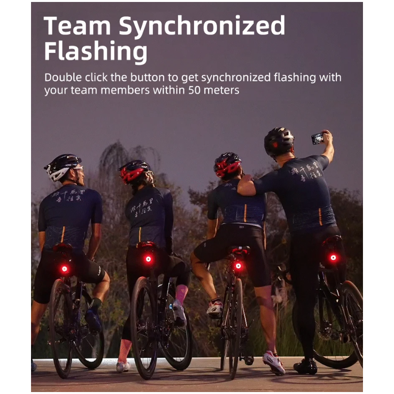 XOSS XR Pro Cyklistické Zadní Světlo, Inteligentní Brzdění, Vodotěsné USB LED Nabíjení pro Bezpečnost na Kole