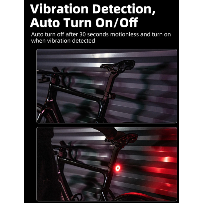 XOSS XR Pro Cyklistické Zadní Světlo, Inteligentní Brzdění, Vodotěsné USB LED Nabíjení pro Bezpečnost na Kole