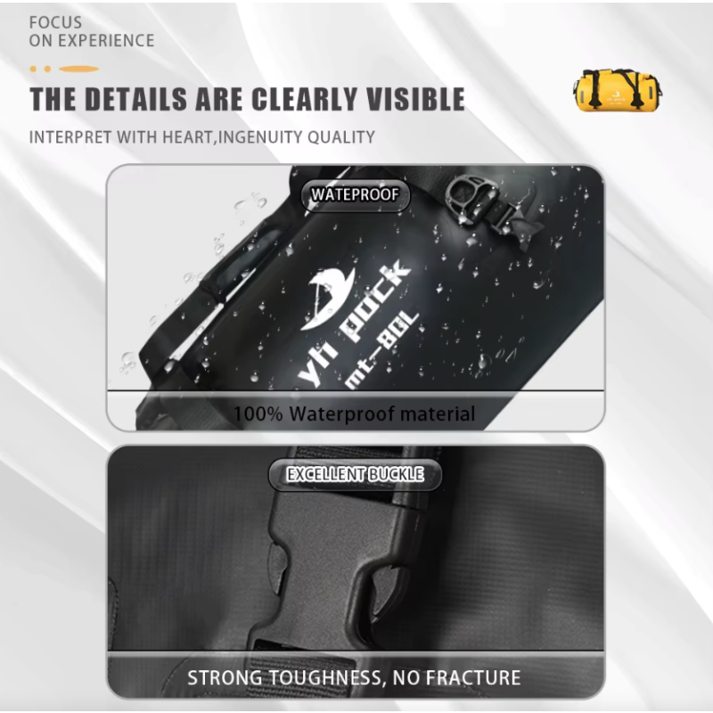 Vodotěsná Motocyklová Taška 40/80L – Zadní Cyklistický Nosič pro MTB, Bikepacking a Cestování