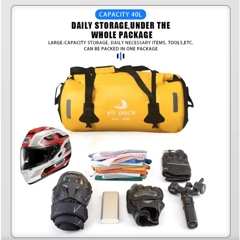 Vodotěsná Motocyklová Taška 40/80L – Zadní Cyklistický Nosič pro MTB, Bikepacking a Cestování