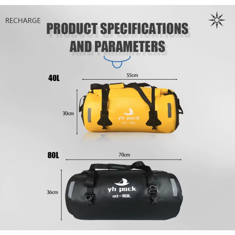 Vodotěsná Motocyklová Taška 40/80L – Zadní Cyklistický Nosič pro MTB, Bikepacking a Cestování