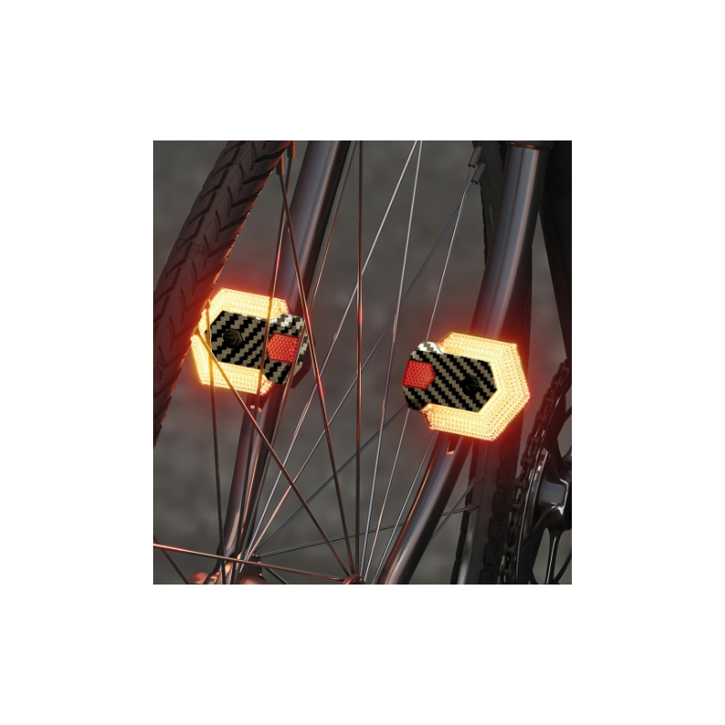CarryBright Karbonové světlo na kolo | Blinkry na kolo USB dobíjecí, LED, přední+zadní, dálkové ovládání, vodotěsné