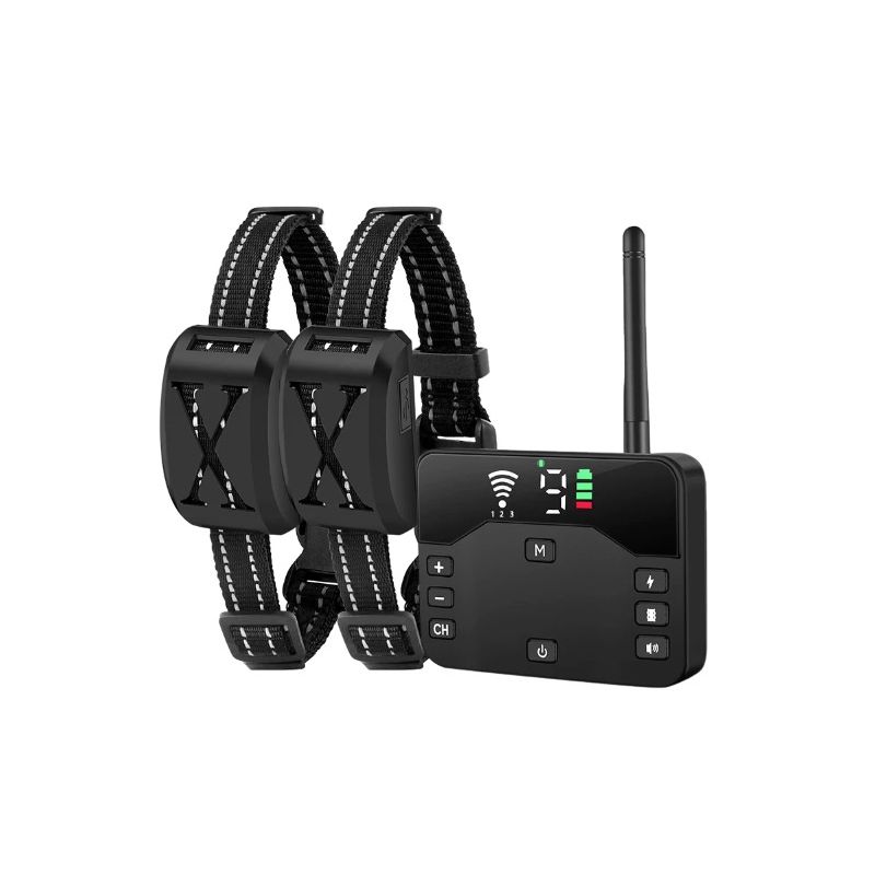 Inteligentní 2v1 bezdrátový elektrický ohradník a výcvikový obojek pro psy s moderním designem snadné ovládání