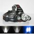 Boruit RJ-3000 vodotěsná LED čelovka s jasem 1000 lumenů T6 bílé a XPE R5 zelené světlo outdoorové osvětlení