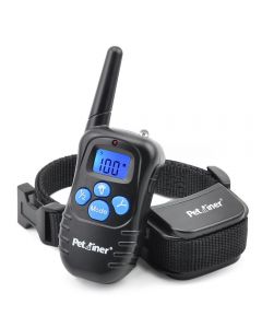 Petrainer 998D 300M Dálkové elektrické psí obojek ?ok vibrace dobíjecí vetru proti de?tivý psí výcvik límec s LCD displejem