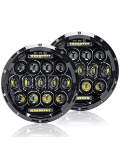 7palcový motocyklový LED světlomet pro Harley Jeep Wrangler Hummer 75W vodotěsný IP67 reflektor 6000K světlo