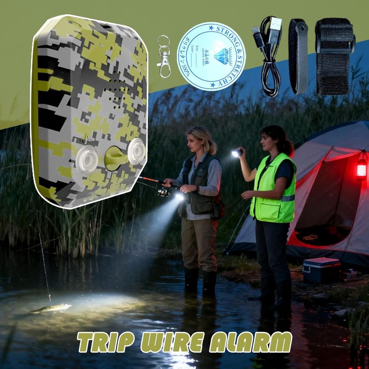 Zabezpečte se! Perimetrický alarm 120dB: Vodotěsný venkovní pro kemping, survival, majetek.