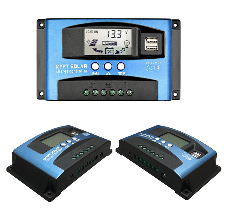 MPPT Solární Regulátor Nabíjení 30-100A s Duálním USB 5V & LCD Displejem - Efektivní Řízení Energie & Nabíjení Baterií