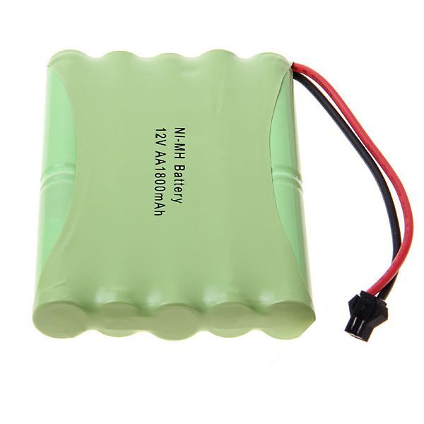 12V AA 1800mAh Ni-MH akumulátor s velkým SM konektorem, ekologický, vysokokapacitní, nabíjecí, pro modelová letadla.