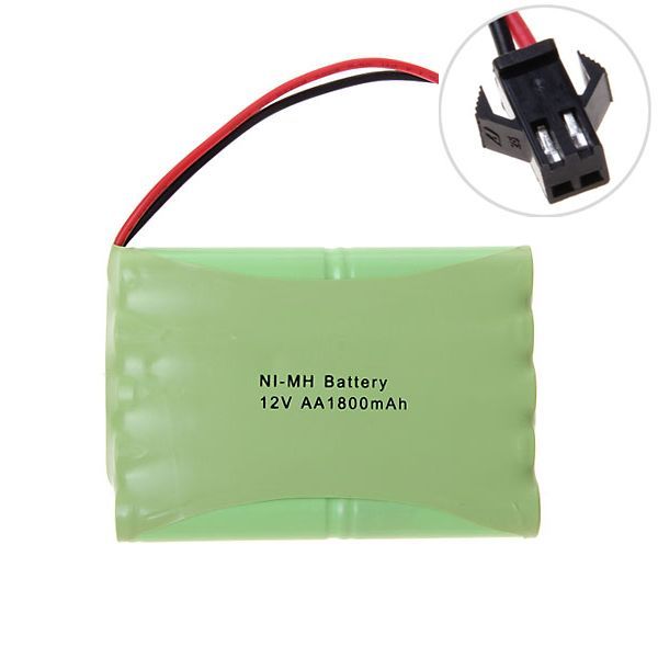 12V AA 1800mAh Ni-MH akumulátor s velkým SM konektorem, ekologický, vysokokapacitní, nabíjecí, pro modelová letadla.