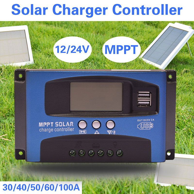 MPPT Solární Regulátor Nabíjení 30-100A s Duálním USB 5V & LCD Displejem - Efektivní Řízení Energie & Nabíjení Baterií