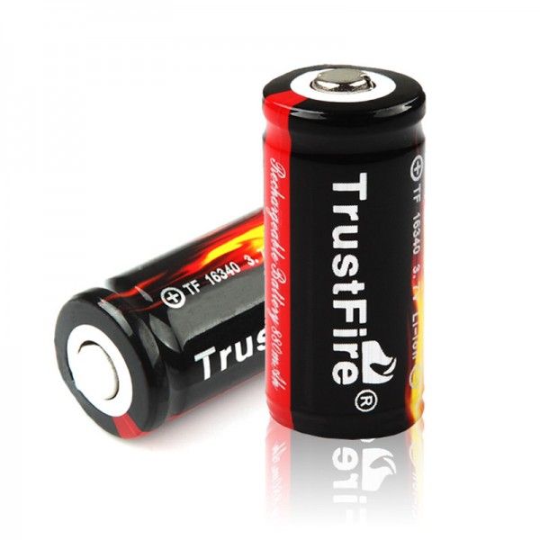 TrustFire 16340 3.7V 880mAh dobíjecí Li-ion baterie – Chráněná, ekologické napájení, Bezpečné použití