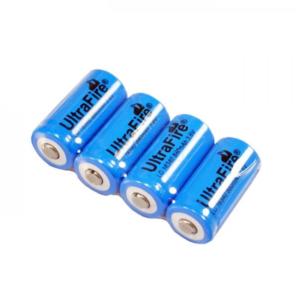 UltraFire LC 16340 Dobíjecí Li-ion Baterie 880mAh 3.7V - Vysoká Kapacita pro Svítilny, Dlouhá Životnost!