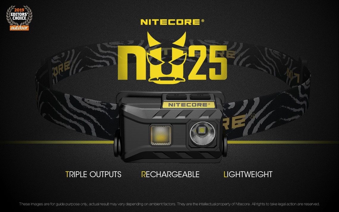 Nitecore NU25 XP-G2 S3 LED svítilna – 360 lumenů, nabíjecí, outdoorové osvětlení, lehký světlomet