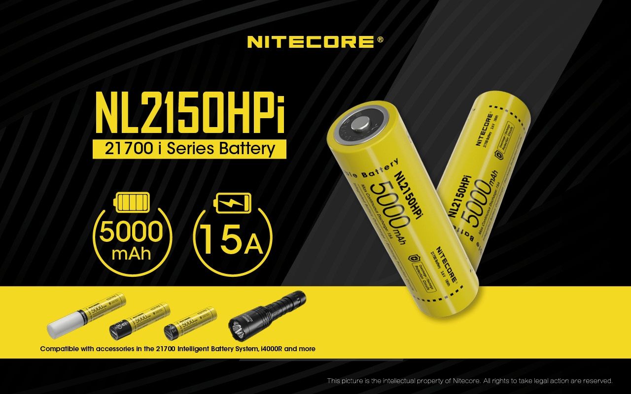 NITECORE NL2150HPi 5000mAh 21700 dobíjecí Li-ion baterie | Vysoký výkon a dlouhá výdrž pro zařízení!
