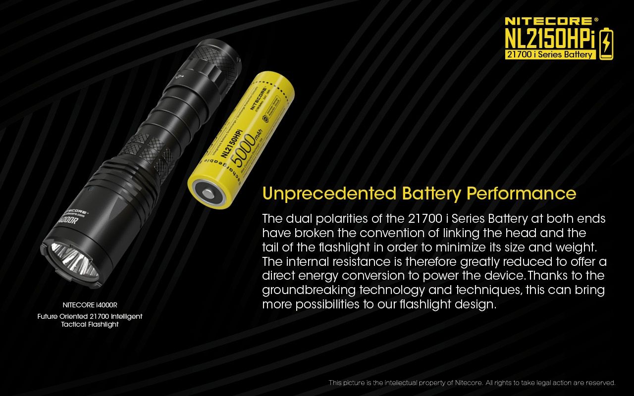 NITECORE NL2150HPi 5000mAh 21700 dobíjecí Li-ion baterie | Vysoký výkon a dlouhá výdrž pro zařízení!