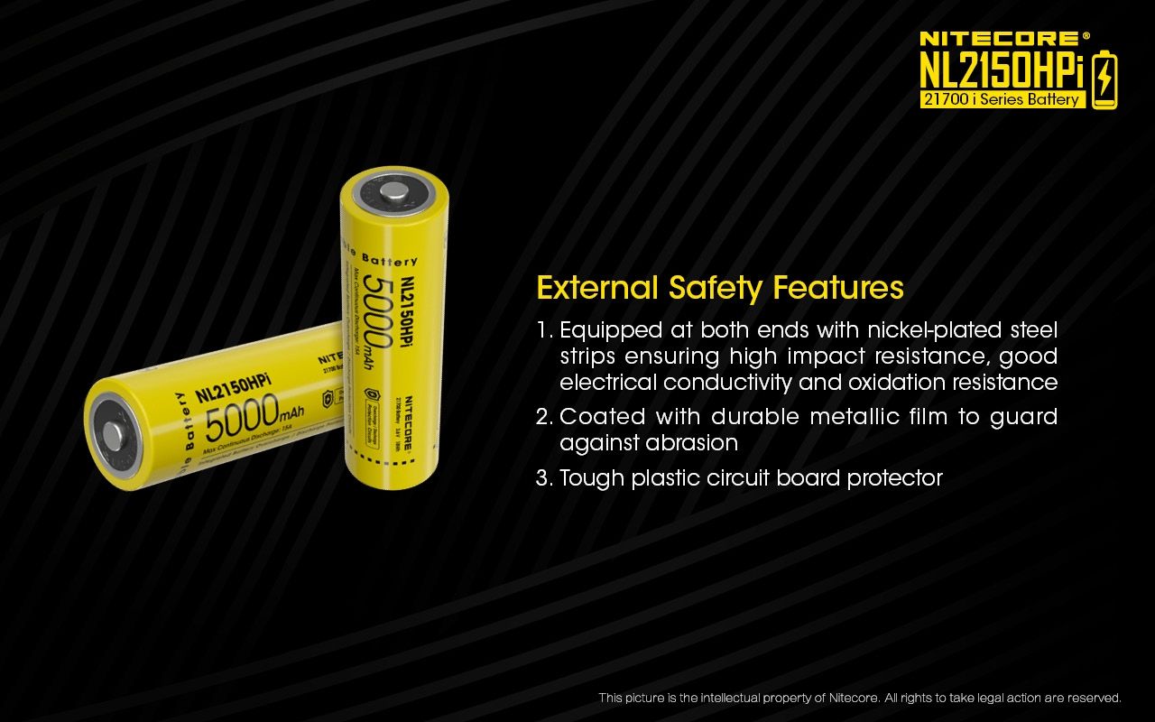 NITECORE NL2150HPi 5000mAh 21700 dobíjecí Li-ion baterie | Vysoký výkon a dlouhá výdrž pro zařízení!