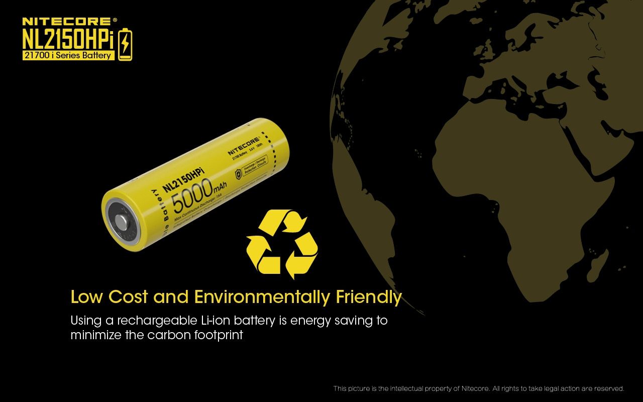 NITECORE NL2150HPi 5000mAh 21700 dobíjecí Li-ion baterie | Vysoký výkon a dlouhá výdrž pro zařízení!