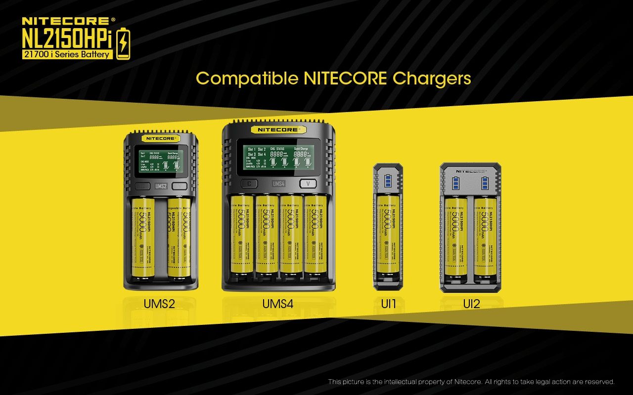 NITECORE NL2150HPi 5000mAh 21700 dobíjecí Li-ion baterie | Vysoký výkon a dlouhá výdrž pro zařízení!