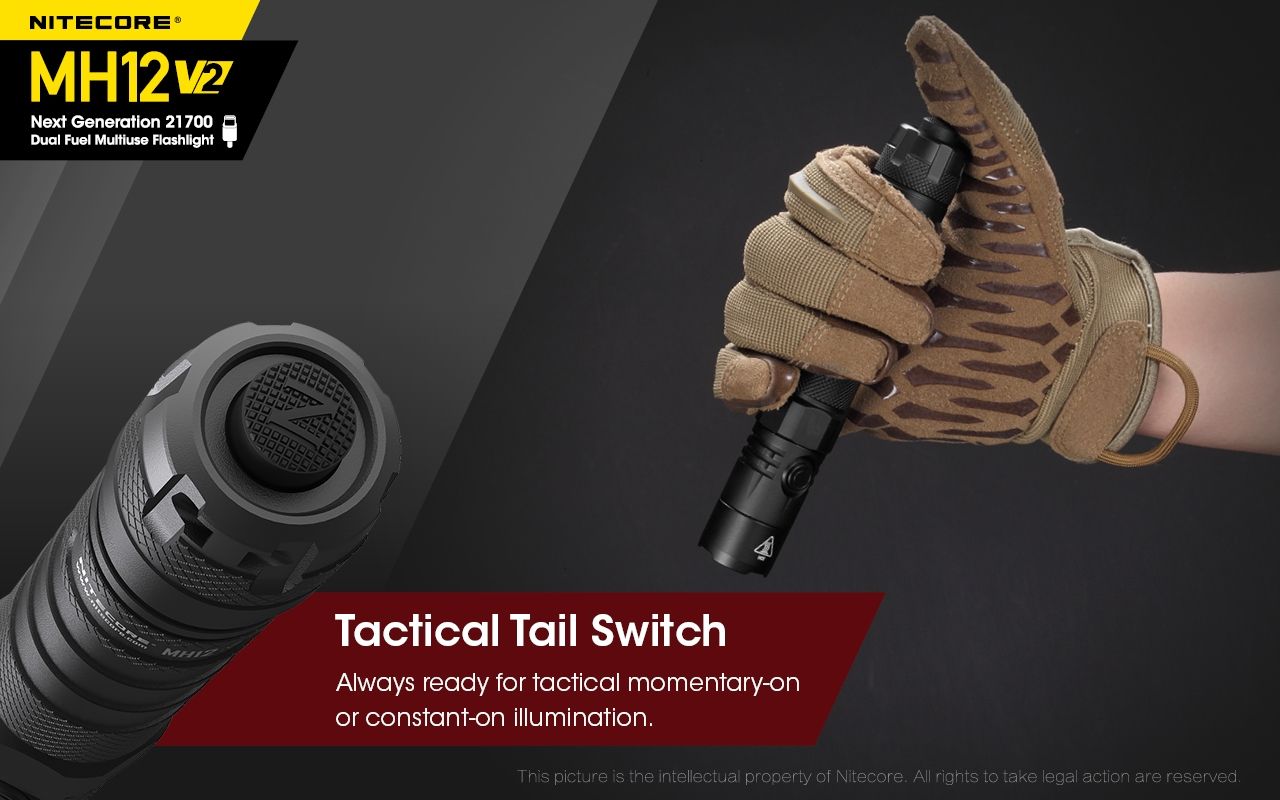 Nitecore MH12 V2 XP-L2 V6 LED svítilna 1200 lumenů – Silný paprsek, 21700 baterie pro venkovní osvětlení!