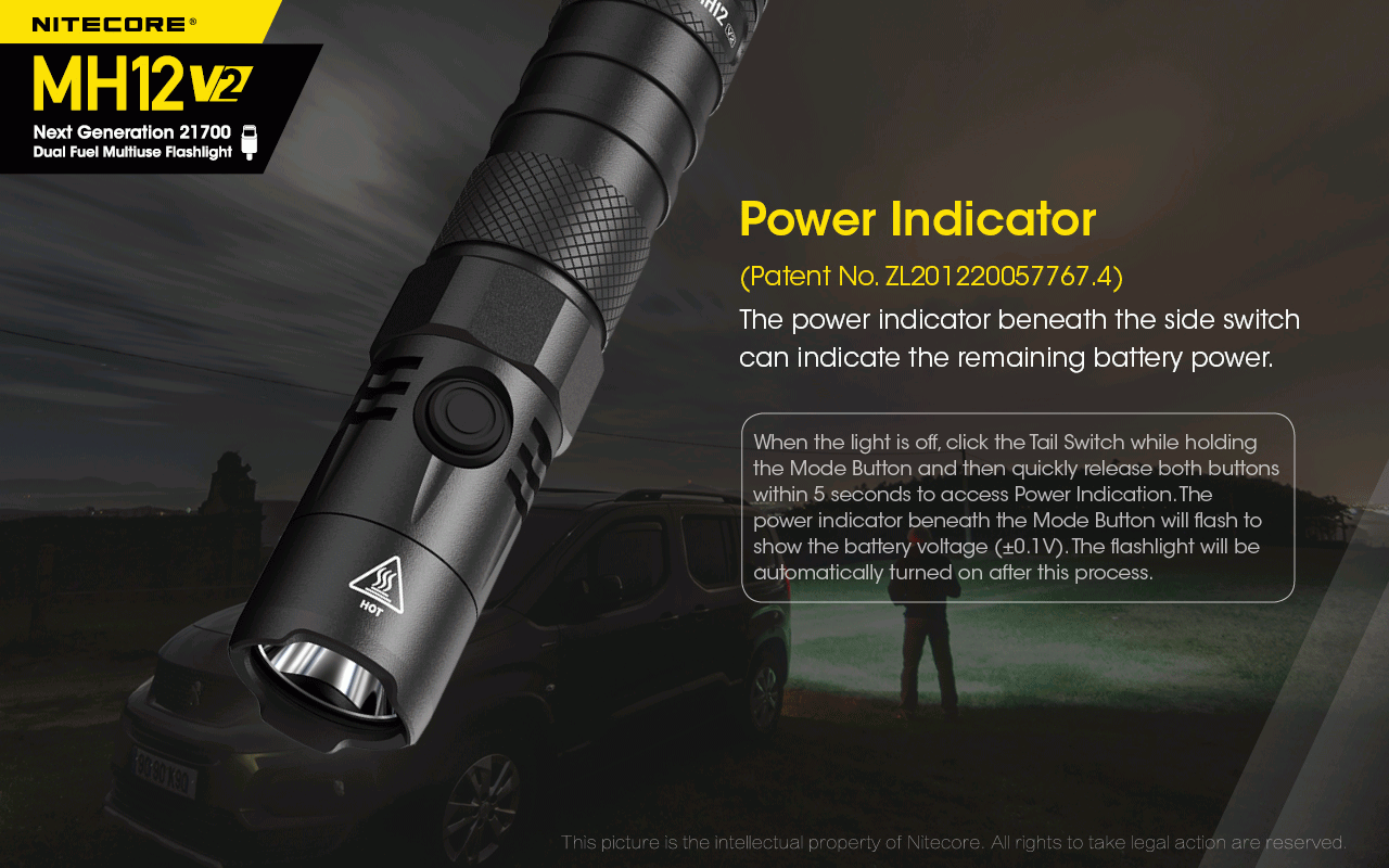 Nitecore MH12 V2 XP-L2 V6 LED svítilna 1200 lumenů – Silný paprsek, 21700 baterie pro venkovní osvětlení!