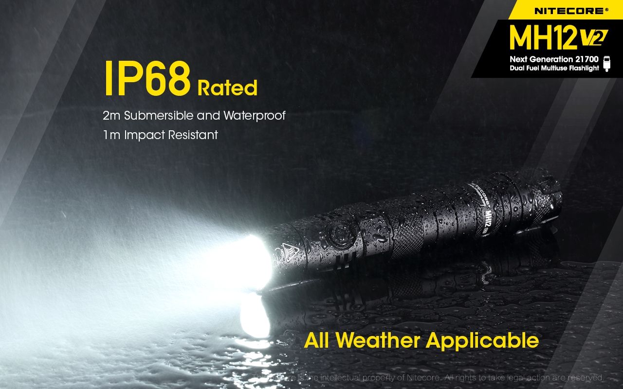 Nitecore MH12 V2 XP-L2 V6 LED svítilna 1200 lumenů – Silný paprsek, 21700 baterie pro venkovní osvětlení!