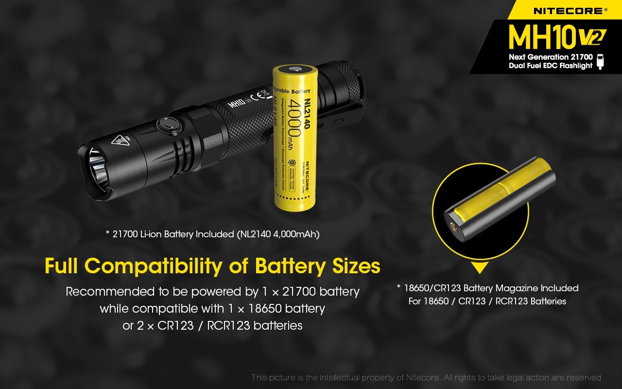 NITECORE MH10 V2 LED svítilna 1000 lumenů USB-C. Kompaktní, spolehlivá pro venkovní osvětlení.