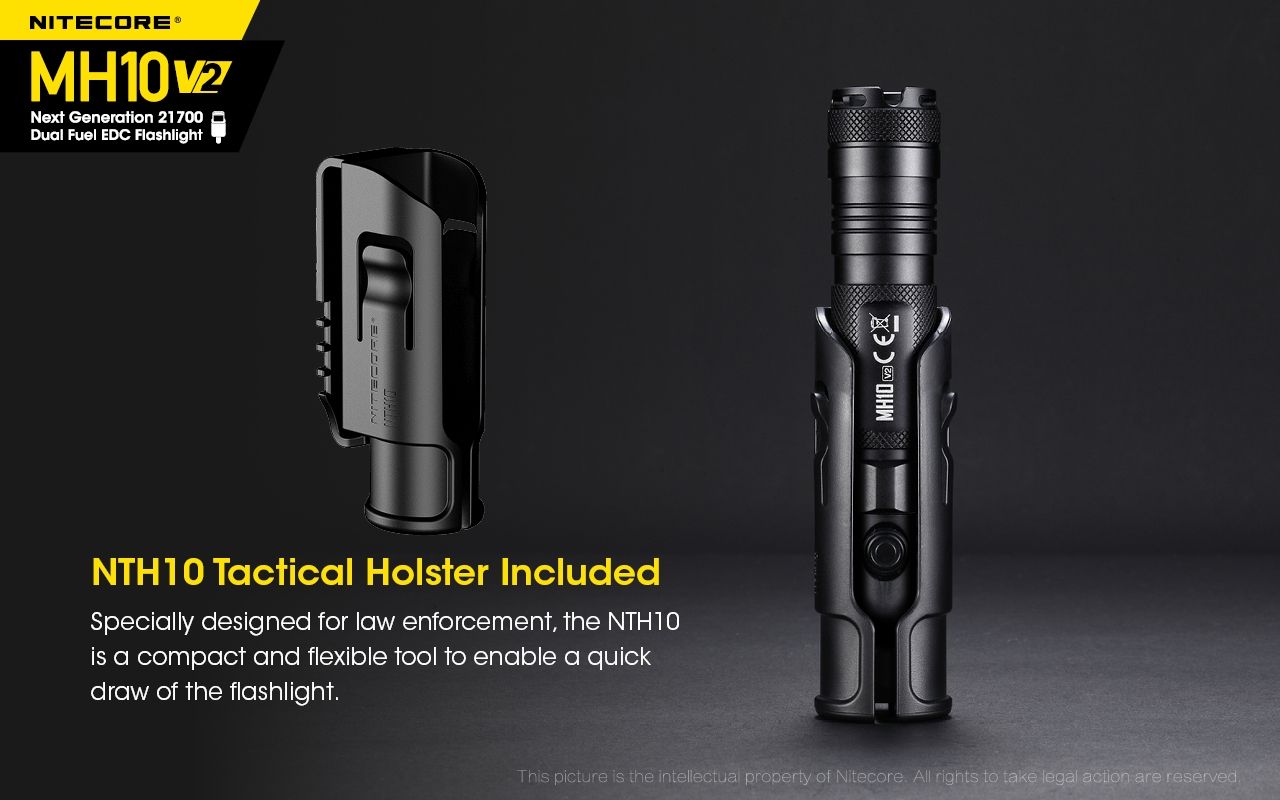 NITECORE MH10 V2 LED svítilna 1000 lumenů USB-C. Kompaktní, spolehlivá pro venkovní osvětlení.