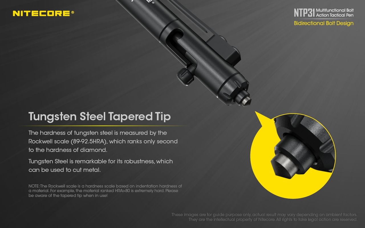 NITECORE NTP31 Ergonomické taktické pero s šroubovým mechanismem, odolná hliníková slitina, multifunkční rozbíječ skla