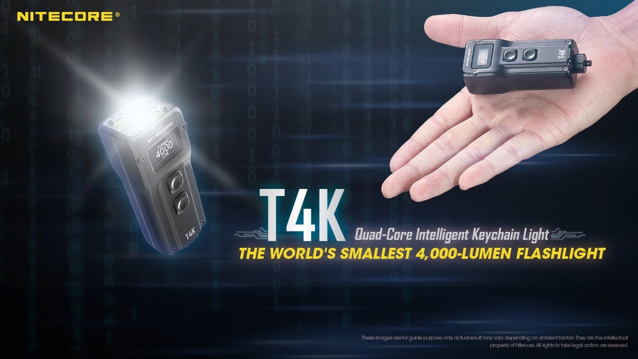 Nitecore T4K 4000 lumenů přenosná svítilna na klíčenku USB-C kompaktní outdoorové vybavení s LED diodami XP-L2 V6