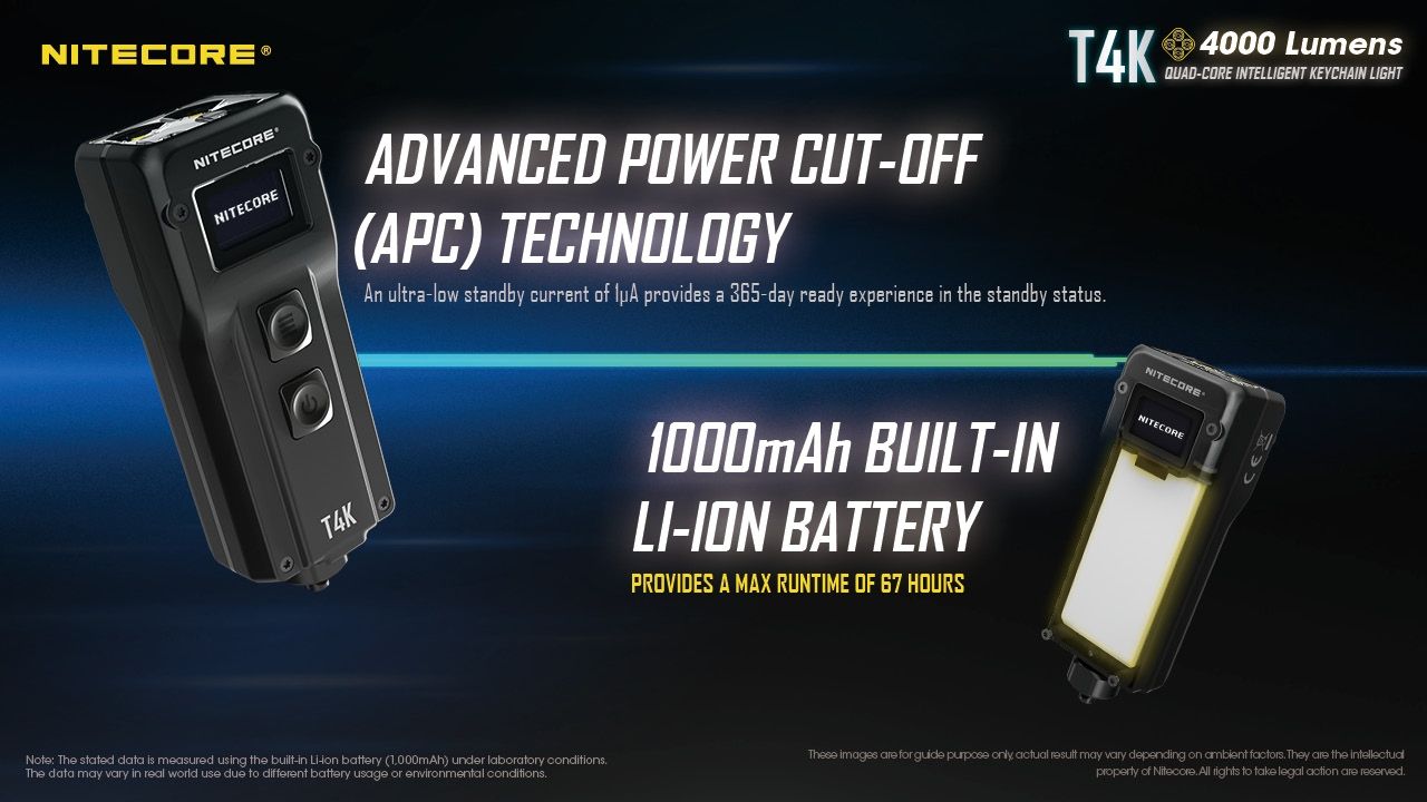 Nitecore T4K 4000 lumenů přenosná svítilna na klíčenku USB-C kompaktní outdoorové vybavení s LED diodami XP-L2 V6