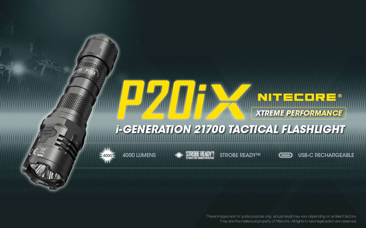 Nitecore P20iX 4000lm taktická svítilna, USB-C, odolná outdoorová svítilna s jasnými LEDkami!