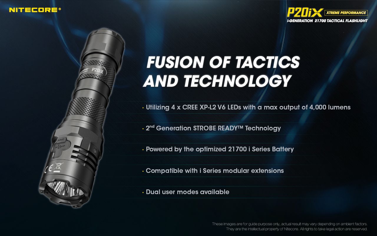 Nitecore P20iX 4000lm taktická svítilna, USB-C, odolná outdoorová svítilna s jasnými LEDkami!