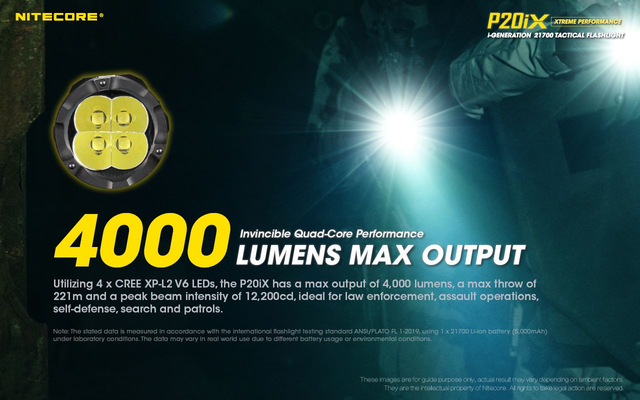 Nitecore P20iX 4000lm taktická svítilna, USB-C, odolná outdoorová svítilna s jasnými LEDkami!