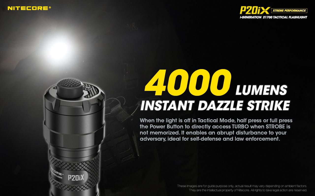 Nitecore P20iX 4000lm taktická svítilna, USB-C, odolná outdoorová svítilna s jasnými LEDkami!